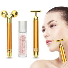 Load image into Gallery viewer, 3 in 1 Energy Beauty Bar 24k Golden Vibrating Facial Roller
