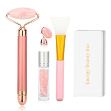 Load image into Gallery viewer, Electric Natural Rose Quartz Jade Roller Face Lifting rock